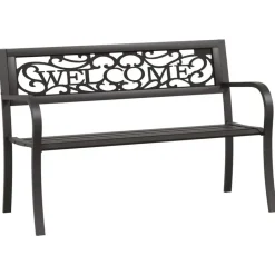 vidaXL - Tuinbank - Zwart - Staal - 125 cm Sale