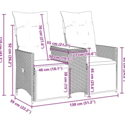 vidaXL - Tuinbank - Zwart - Poly rattan Discount
