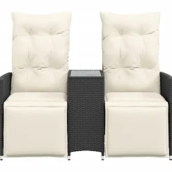 vidaXL - Tuinbank - Zwart - Poly rattan Discount