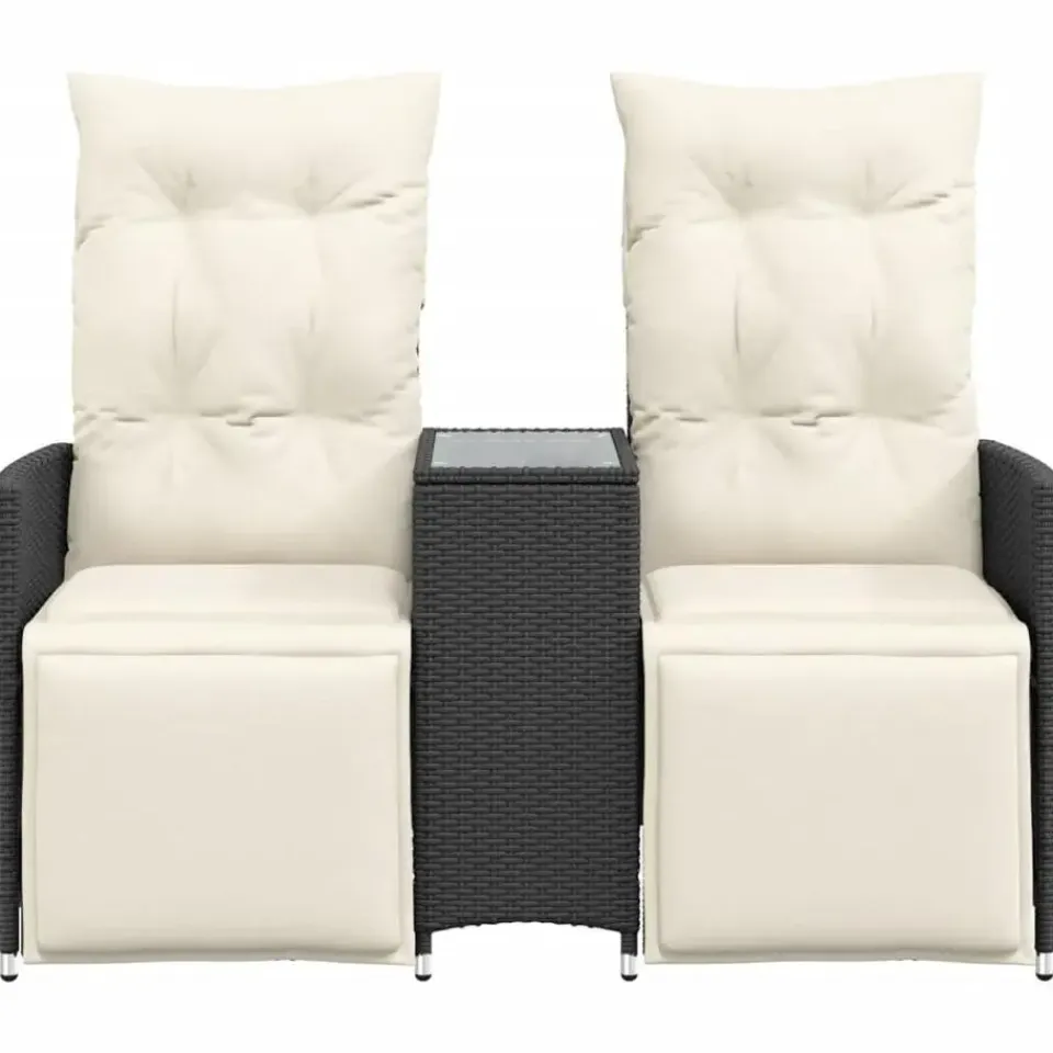 vidaXL - Tuinbank - Zwart - Poly rattan Discount