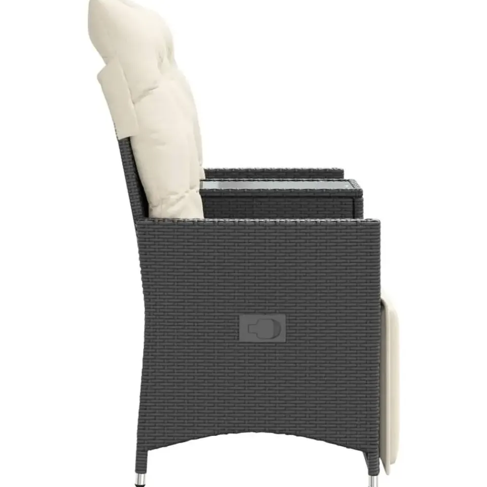 vidaXL - Tuinbank - Zwart - Poly rattan Discount