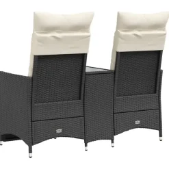 vidaXL - Tuinbank - Zwart - Poly rattan Discount