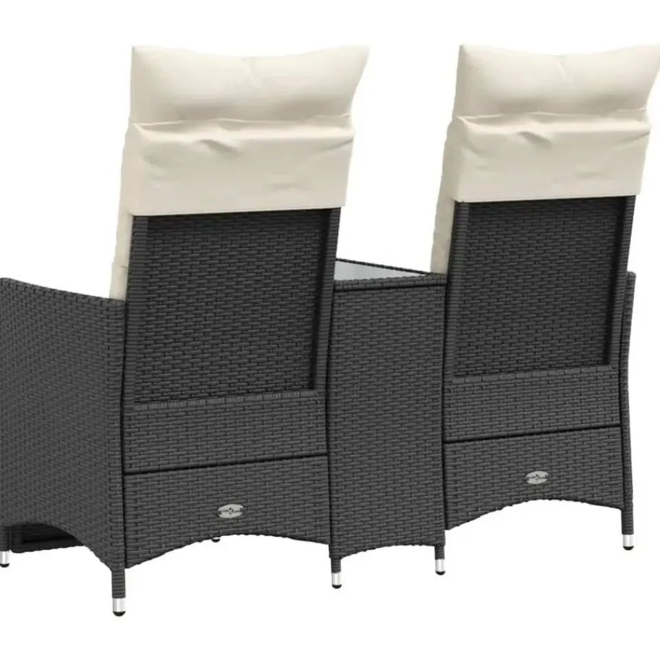 vidaXL - Tuinbank - Zwart - Poly rattan Discount