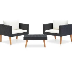 vidaXL - Tuinbank - Zwart - Poly rattan Hot