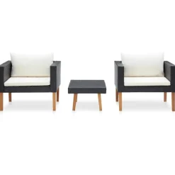 vidaXL - Tuinbank - Zwart - Poly rattan Hot