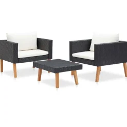 vidaXL - Tuinbank - Zwart - Poly rattan Hot