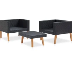 vidaXL - Tuinbank - Zwart - Poly rattan Hot