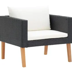 vidaXL - Tuinbank - Zwart - Poly rattan Hot