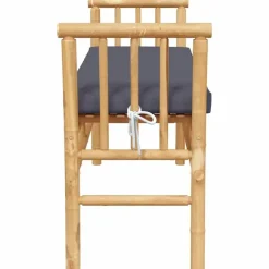 vidaXL - Tuinbank met donkergrijs kussen - Bamboe - 110x37x65 cm Hot