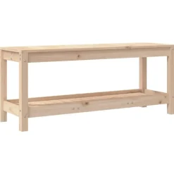 vidaXL - Tuinbank met opbergruimte - Naturel - Massief grenenhout - 108x35x45 cm Discount