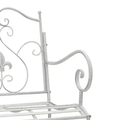 vidaXL - Tuinbank met sprankelend ontwerp - Wit - Staal - 104x54x93 cm Clearance