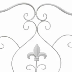 vidaXL - Tuinbank met sprankelend ontwerp - Wit - Staal - 104x54x93 cm Clearance