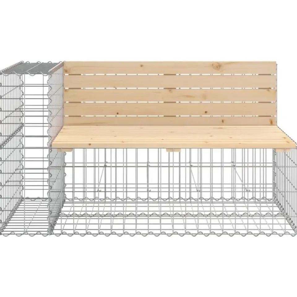 vidaXL - Tuinbank schanskorfontwerp - Massief grenenhout - 122x71x65,5 cm Outlet