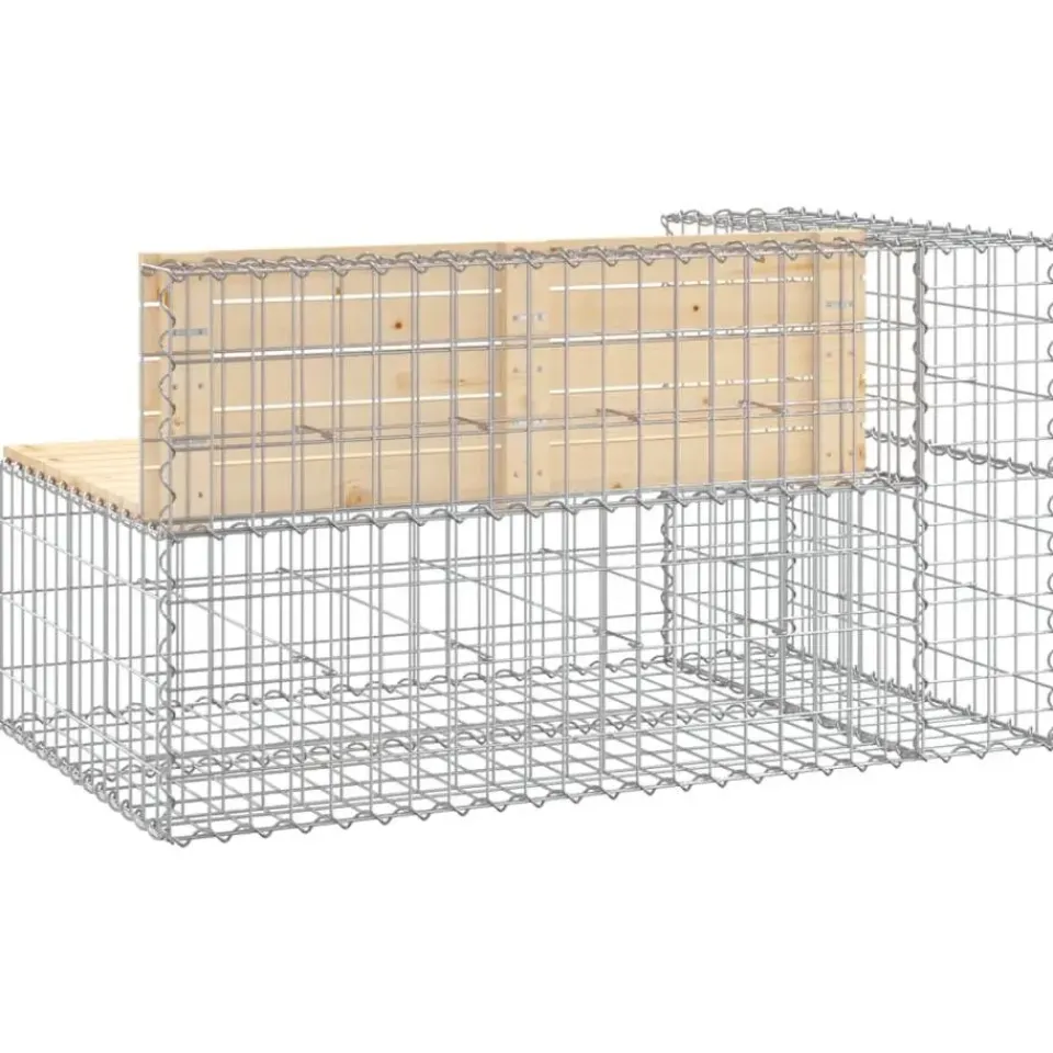 vidaXL - Tuinbank schanskorfontwerp - Massief grenenhout - 122x71x65,5 cm Outlet
