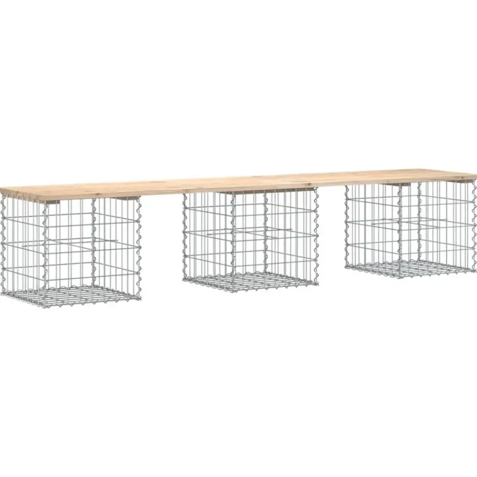 vidaXL - Tuinbank schanskorfontwerp - Massief grenenhout - 203x44x42 cm Clearance