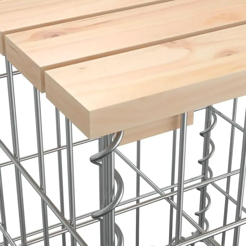 vidaXL - Tuinbank schanskorfontwerp - Massief grenenhout - 203x44x42 cm Clearance