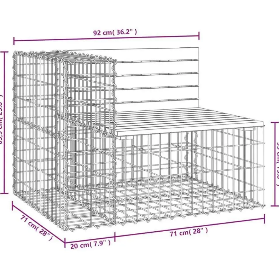 vidaXL - Tuinbank schanskorfontwerp - Massief douglashout - 92x71x65,5 cm