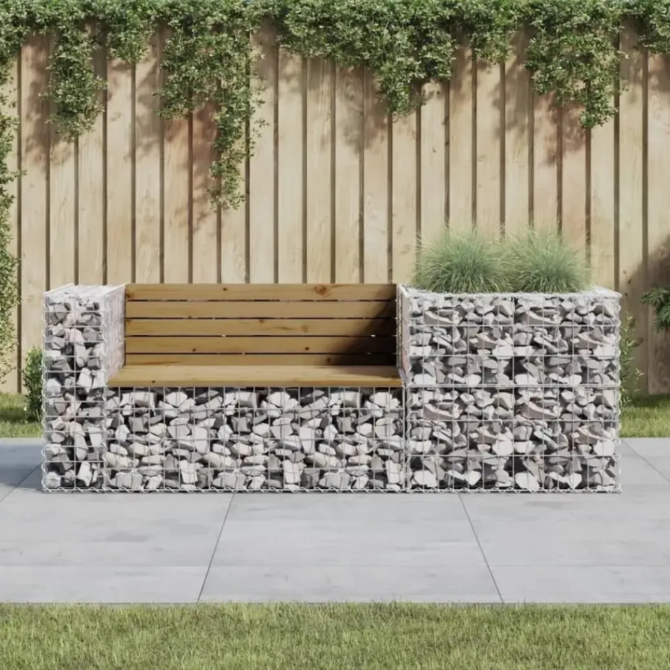 vidaXL - Tuinbank schanskorfontwerp - Geïmpregneerd grenenhout - 192x71x65,5 cm Discount