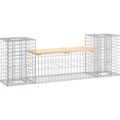 vidaXL - Tuinbank schanskorfontwerp - Massief grenenhout - 183x41x60,5 cm Discount