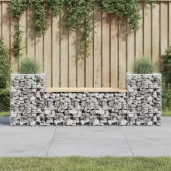 vidaXL - Tuinbank schanskorfontwerp - Massief grenenhout - 183x41x60,5 cm Discount