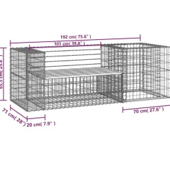 vidaXL - Tuinbank schanskorfontwerp - Massief grenenhout - 192x71x65,5 cm Discount