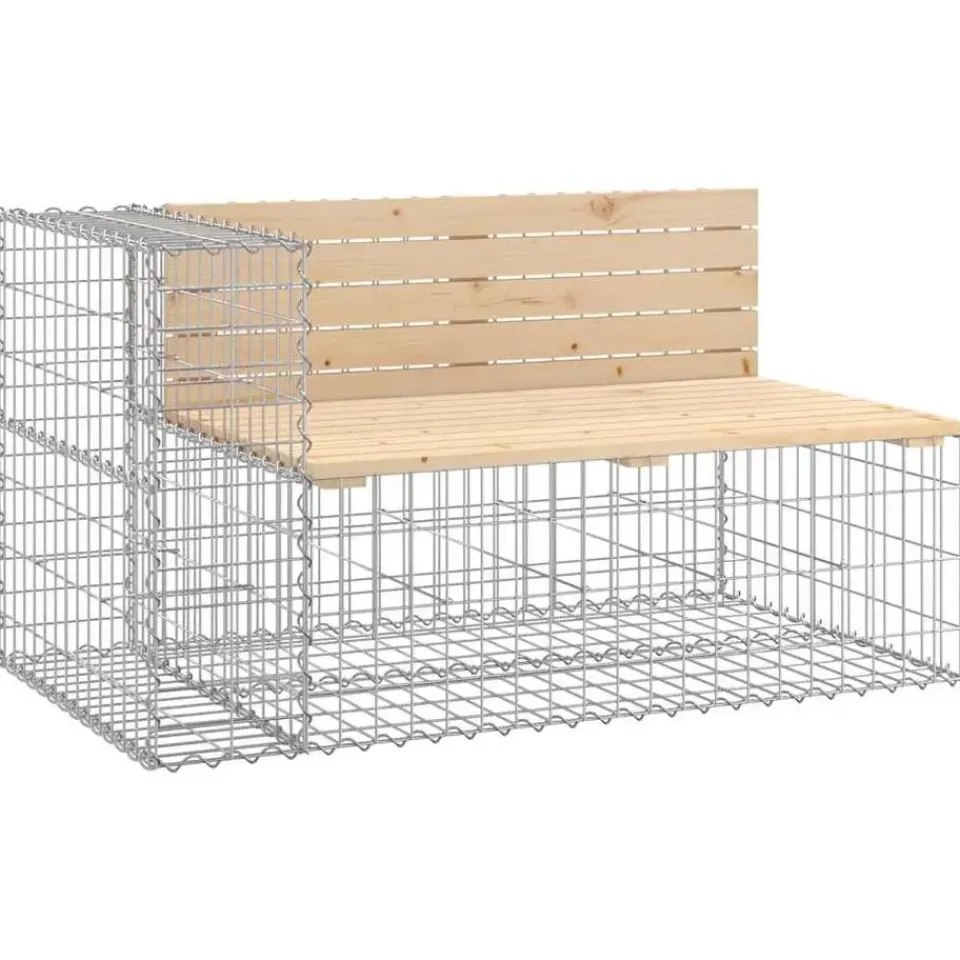 vidaXL - Tuinbank schanskorfontwerp - Massief grenenhout - 192x71x65,5 cm Discount
