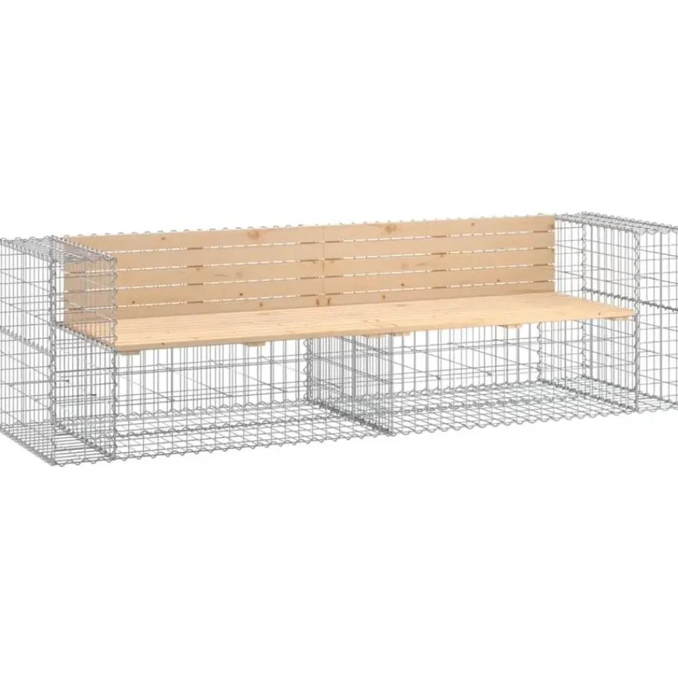 vidaXL - Tuinbank schanskorfontwerp - Massief grenenhout - 244x71x65,5 cm Hot