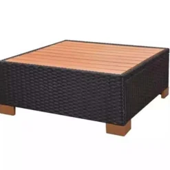 vidaXL - Tuinbank Set - Zwart - Poly rattan Clearance