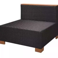 vidaXL - Tuinbank Set - Zwart - Poly rattan Clearance