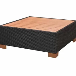 vidaXL - Tuinbank Set - Zwart - Poly rattan Clearance
