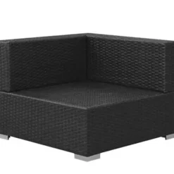 vidaXL - Tuinbank Set - Zwart - Poly rattan Sale