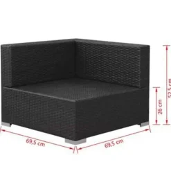 vidaXL - Tuinbank Set - Zwart - Poly rattan Sale