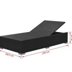 vidaXL - Tuinbank Set - Zwart - Poly rattan Sale