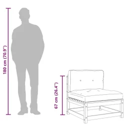 vidaXL - Tuinbank zonder armleuningen - Bruin - Hout - Met kussens en voetenbank Hot