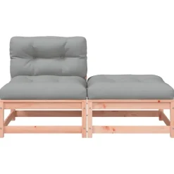 vidaXL - Tuinbank zonder armleuningen - Bruin - Hout - Met kussens en voetenbank Hot