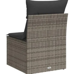 vidaXL - Tuinbank zonder armleuning - Grijs - Poly rattan - Met kussens Sale