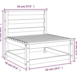 vidaXL - Tuinbank zonder armleuningen - Wit - Grenenhout - 70x70 67 cm Sale