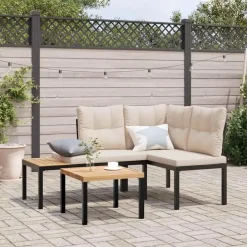 vidaXL - Tuinbanken met taupe kussens - Gepoedercoat staal - 2 stuks Discount