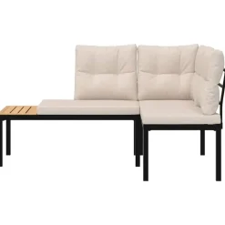 vidaXL - Tuinbanken met taupe kussens - Gepoedercoat staal - 2 stuks Discount