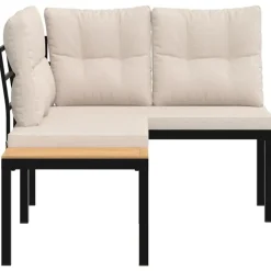 vidaXL - Tuinbanken met taupe kussens - Gepoedercoat staal - 2 stuks Discount