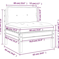 vidaXL - Tuinbanken zonder armleuningen - Bruin - Hout - 2 stuks - Met kussens Outlet