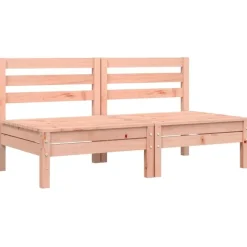 vidaXL - Tuinbanken zonder armleuningen - Bruin - Hout - 2 stuks - Met kussens Outlet