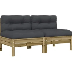 vidaXL - Tuinbanken zonder armleuninge - Bruin - Hout - 2 stuks Online