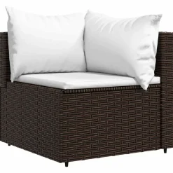 vidaXL - Tuinhoekbank - Bruin - Poly rattan - Met kussens Discount