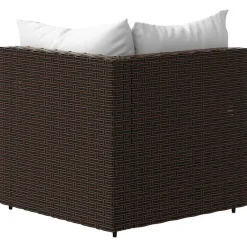 vidaXL - Tuinhoekbank - Bruin - Poly rattan - Met kussens Discount