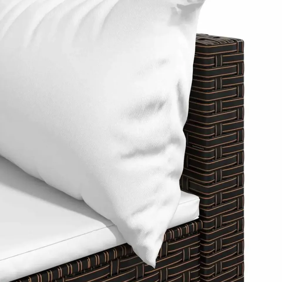 vidaXL - Tuinhoekbank - Bruin - Poly rattan - Met kussens Discount