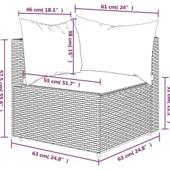vidaXL - Tuinhoekbank - Bruin - Poly rattan - Met kussens Discount