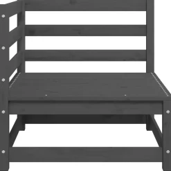 vidaXL - Tuinhoekbank - Grijs - Grenenhout - Met antracietkleurige kussens Online