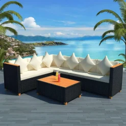 vidaXL - Tuinmeubilair - Zwart - Poly rattan Hot