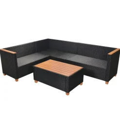vidaXL - Tuinmeubilair - Zwart - Poly rattan Hot